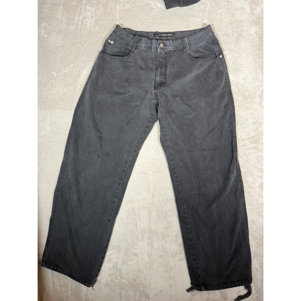 Southpole Mens Gray Dark Wash Denim Jeans Regular Fit Straight Button Fly 36x36